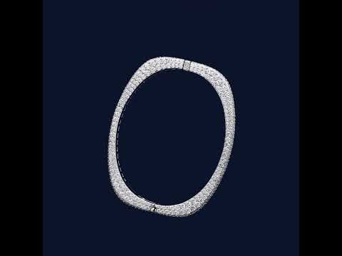 Cushion Cut Solitaire Cubic Zirconia Crystal Red Silver Anti Tarnish Kada Bracelet For Women