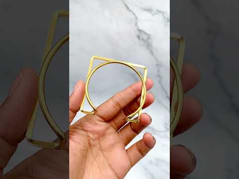 Square Round 18K Gold Anti Tarnish Cuff Bracelet For Women Bulk