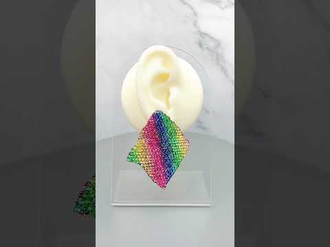 Rhombus Wave Pink 18K Gold CZ Anti Tarnish Stud Earring Bulk