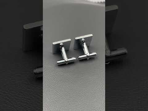 Black Silver Diamond Checks Cufflinks In Box Bulk