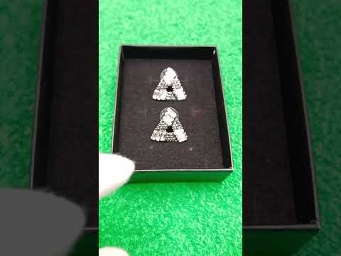Triangle Aaa Crystal American Diamond Spinal Black Stud Earring Bulk
