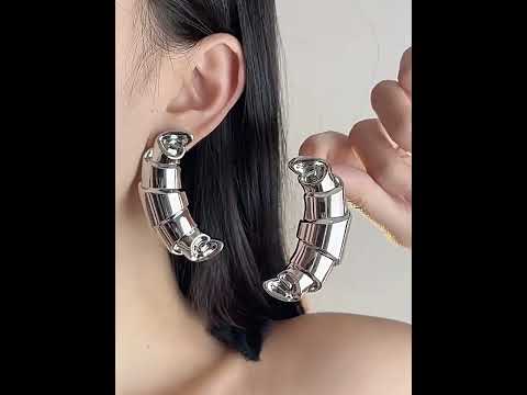Croissant 18K Gold Stainless Steel Anti Tarnish Dangler Earring Bulk
