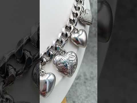 Heart 18K Gold Anti Tarnish Ball Curb Chain Statement Necklace Bulk