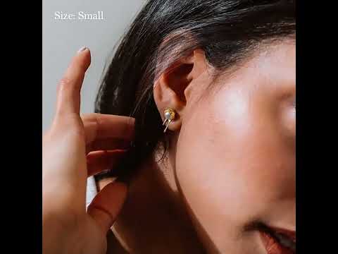 Organic Drop Gold Plated Pearl Stainless Steel Stud Earrings Wholesale