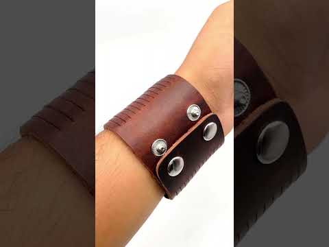 Strand Biker Punk Funky Handcrafted Brown Leather Wrist Band Bracelet
