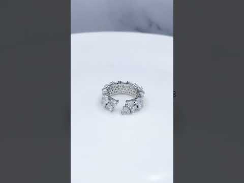 Love Heart Layer 18K Gold CZ Anti Tarnish Free Size Band Ring Bulk