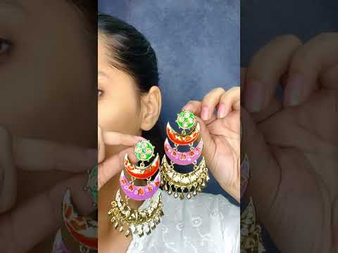Designer Chaand Gold Plated Meenakari Dangling Earring For Women Bulk