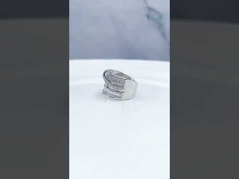 Baguette Layer CZ 18K Gold Anti Tarnish Adjustable Band Ring Bulk