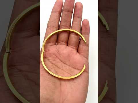 4mm Matte Finish 316 Surgical Stainless Steel Gold Kada Bangle Bracelet Unisex