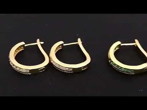 Pink Copper Zig Zag 18K Gold Hoop Earring For Women Bulk