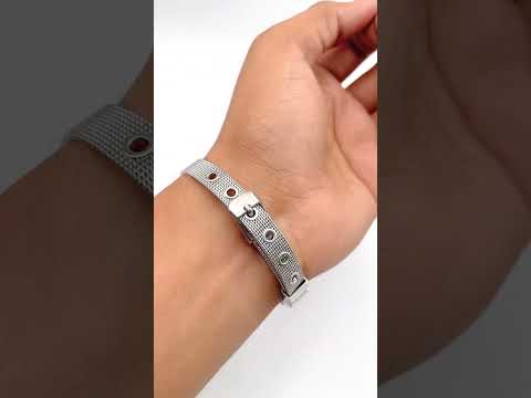 Silver Stainless Steel Style Watch Strap Bracelet Men