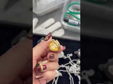 Luxury Oval Cabochon Gold Silver CZ Copper Anti Tarnish Fancy Ring Bulk