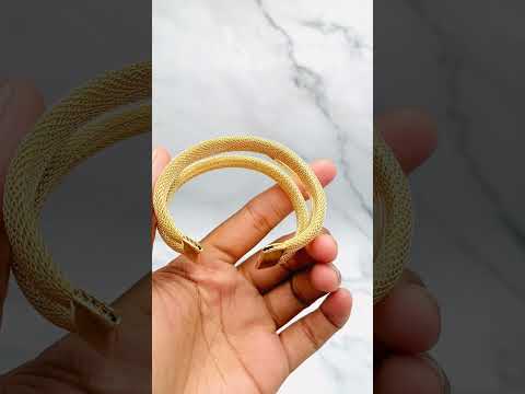 Mesh Dual Layer 18K Gold Anti Tarnish Cuff Bracelet For Women Bulk