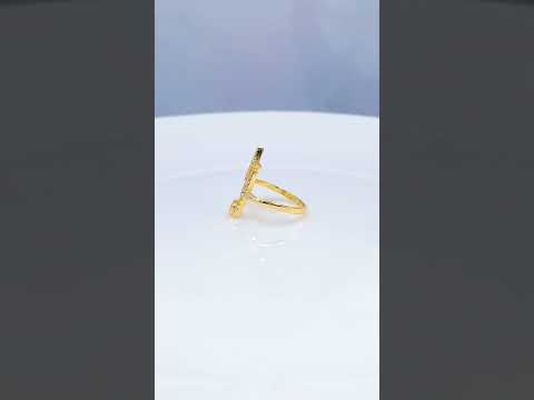 Star 18K Gold Cubic Zirconia Enamel Anti Tarnish Adjustable Ring Bulk