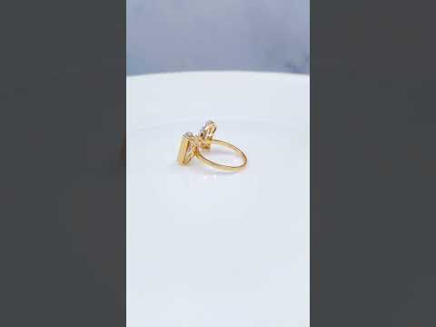 Dual D Shape 18K Gold Cubic Zirconia Anti Tarnish Adjustable Ring Bulk