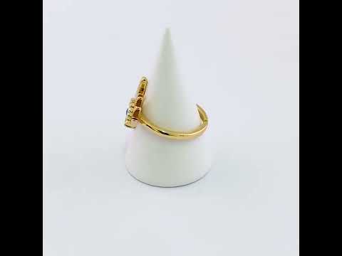 Sun Evil Eye Copper Cubic Zirconia Free Size Adjustable Ring Bulk