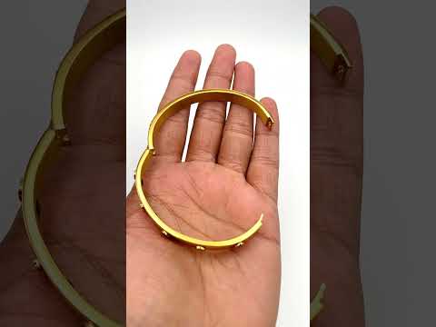 Gold Stainless Steel Free Size Screw Kada Bracelet Bio magnetic Bulk