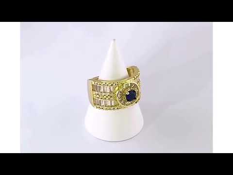 Twin Layer Baguette Cubic Zirconia 18K Gold Free Size Ring Women Bulk