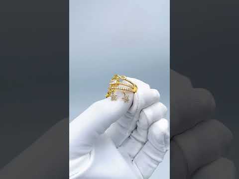 Infinity Star CZ 18K Gold Anti Tarnish Adjustable Ring Bulk