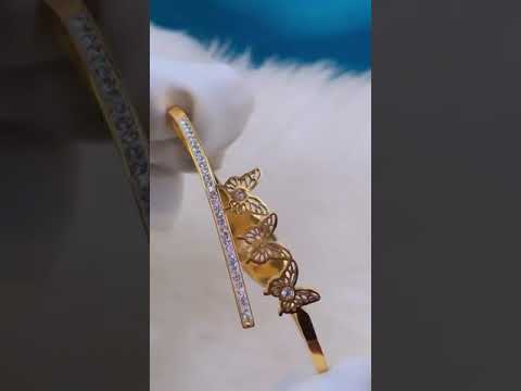 Triple Butterfly Gold Anti Tarnish Stainless Steel Openable Kada Bulk