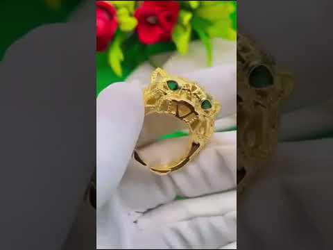 Tiger Panther Cubic Zirconia 18K Gold Anti Tarnish Open Back Ring Bulk