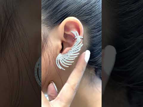 Spike Cubic Zirconia Silver Anti Tarnish Dangler Ear Cuff Earring Bulk