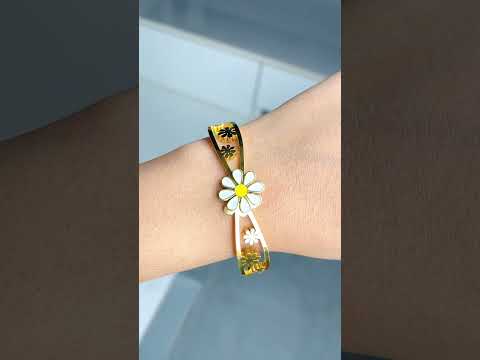 Daisy Flower White Gold Anti Tarnish Openable Kada Bracelet Bulk