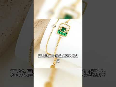 CZ White Green Malachite Gold Anti Tarnish Snake Chain Bracelet Bulk