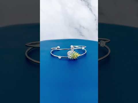 Luxury Silver Cubic Zirconia Anti Tarnish Cuff Bracelet For Women