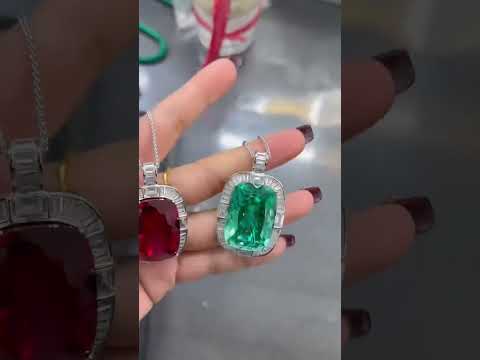 Luxury Cushion Shape Silver CZ Anti Tarnish Copper Pendant Chain Bulk