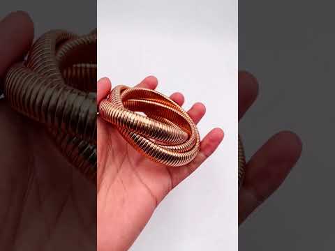 Triple Layer Wrap Around Snake 18k Gold Stainless Steel Stretchable Bracelet for Women