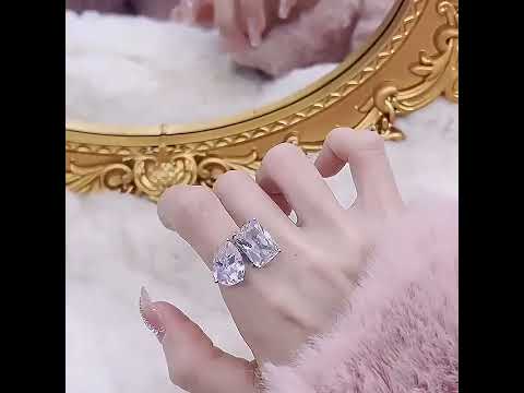 Bulk Designer Double Shape Silver CZ Copper Anti Tarnish Fancy Ring