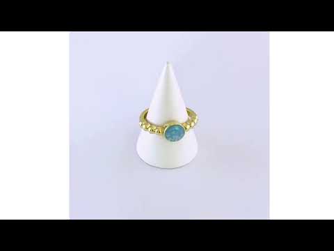 Mother Of Pearl Cubic Zirconia 18K Gold Free Size Ring For Women Bulk