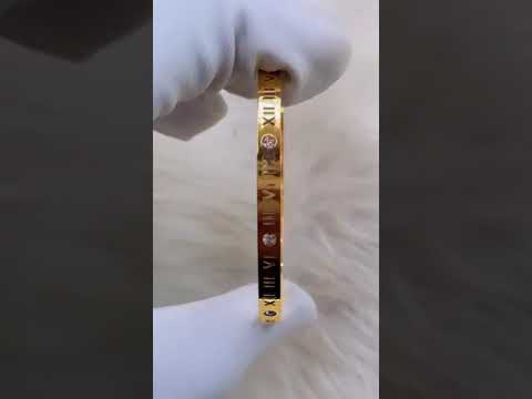 Roman Number 18K Gold Anti Tarnish Stainless Steel Openable Kada Bulk