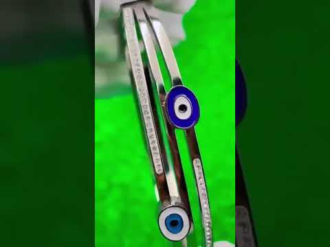 Enamel Evil Eye Silver Stainless Steel Openable Kada Bracelet Bulk
