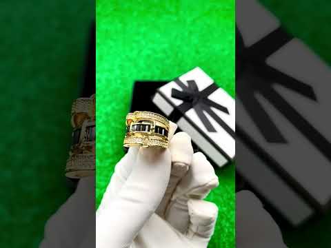Belt Buckle Black Cubic Zirconia 18K Gold Copper Open Back Ring Bulk