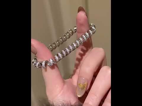 Designer Helix Spiral Gold Silver CZ Anti Tarnish Brass Bracelet Bulk