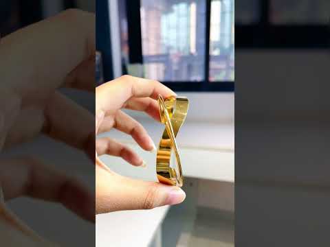 Twisted Cross Over 18K Gold Anti Tarnish Bracelet Cuff For Women Bulk