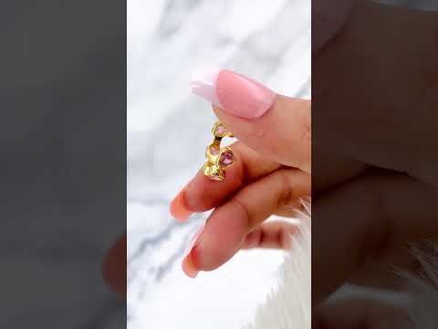 Heart Crystal Pink 18K Gold Anti Tarnish Free Size Ring For Women