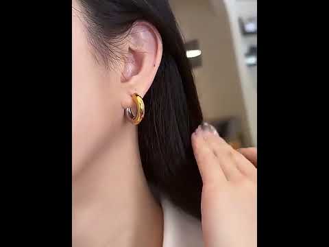 Rainbow Multi Gold Anti Tarnish Hoop Stainless Steel Earring Bulk