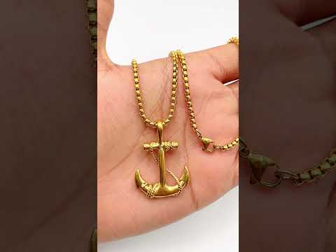 Navy Rudder Anchor Sailor Gold Stainless Steel Pendant Bulk
