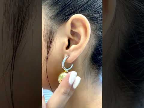 Ball 18K Gold Silver Anti Tarnish Hoop Drop Earring For Women Bulk