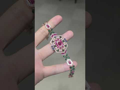 Hexagon Design Gold CZ Kundan-Polki Copper Necklace Combo Set Wholesale