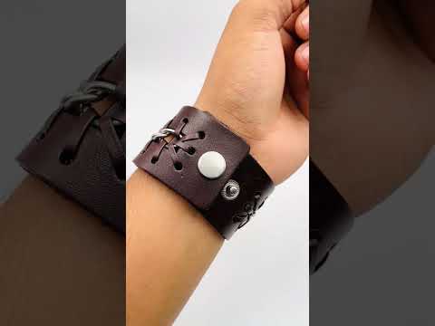 Casual Chain Dark Brown Handcrafted Leather Wrist Band Bracelet Bulk