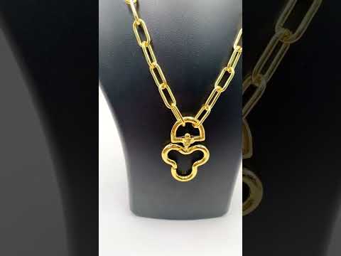 Mickey Mouse 18K Gold Anti Tarnish Link Pendant Chain Necklace Bulk