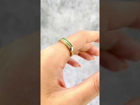 Ruby Red Copper Zig Zag Cubic Zirconia 18K Gold Open Back Ring Bulk