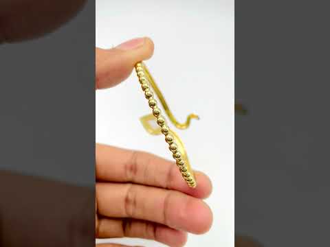 Pear Drop Copper Cubic Zirconia Black Enamel 18K Gold Cuff Kada Bulk