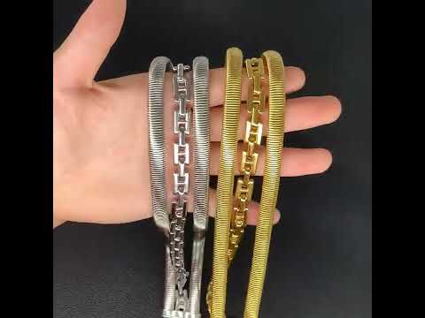 Triple Layer Geometric Snake Chain 18K Gold Anti Tarnish Necklace Bulk