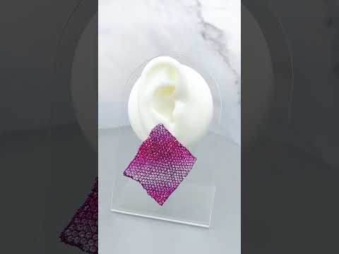 Rhombus Wave Pink 18K Gold CZ Anti Tarnish Stud Earring Bulk