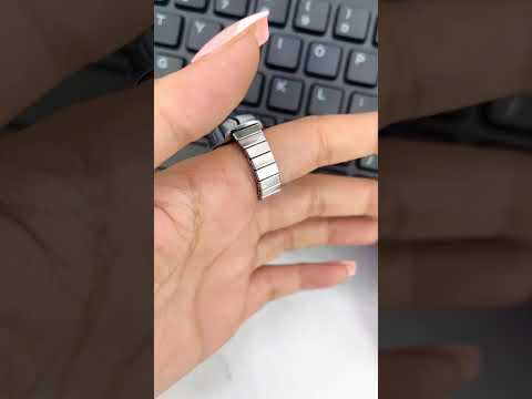 Analog Watch White Silver Anti Tarnish Adjustable Band Ring Women Bulk